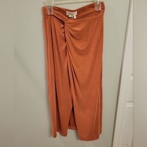 Anthropologie Junie midi skirt, coral